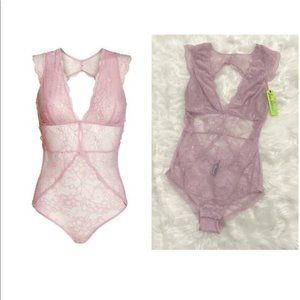 Sam Edelman Sexy Pink Lace Bodysuit